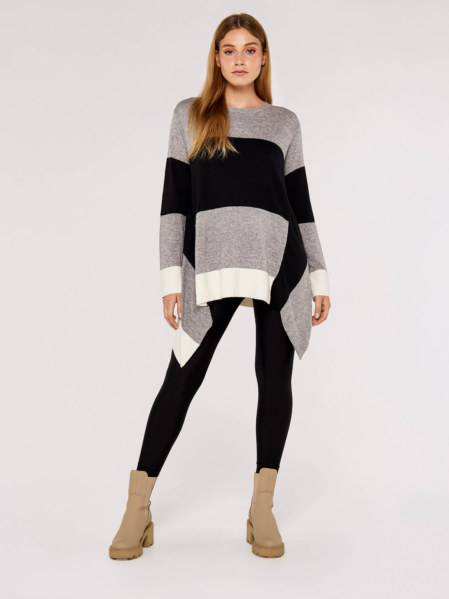 4069 Anthracite Colour Block Jumper