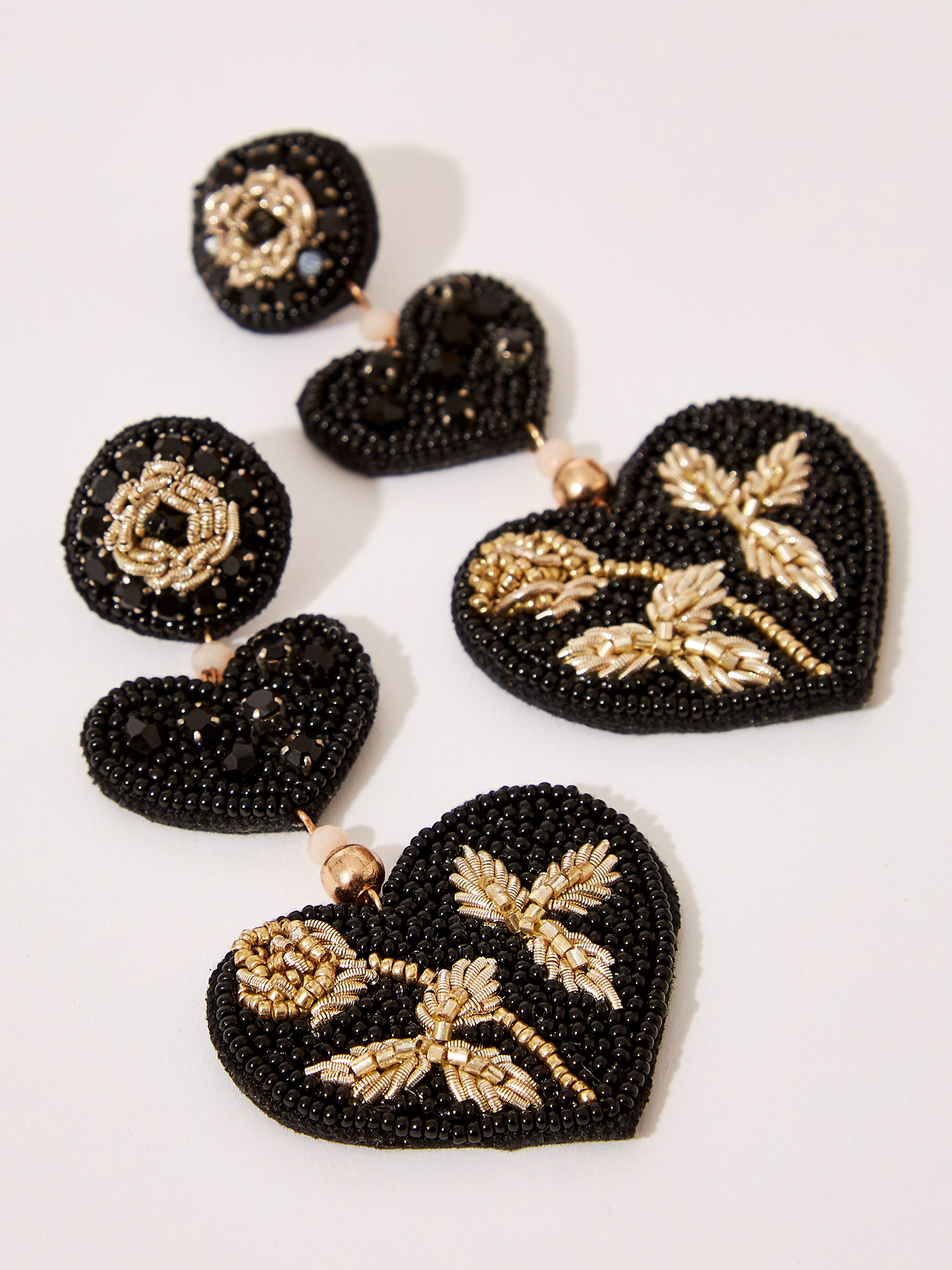 Beaded on sale heart earrings