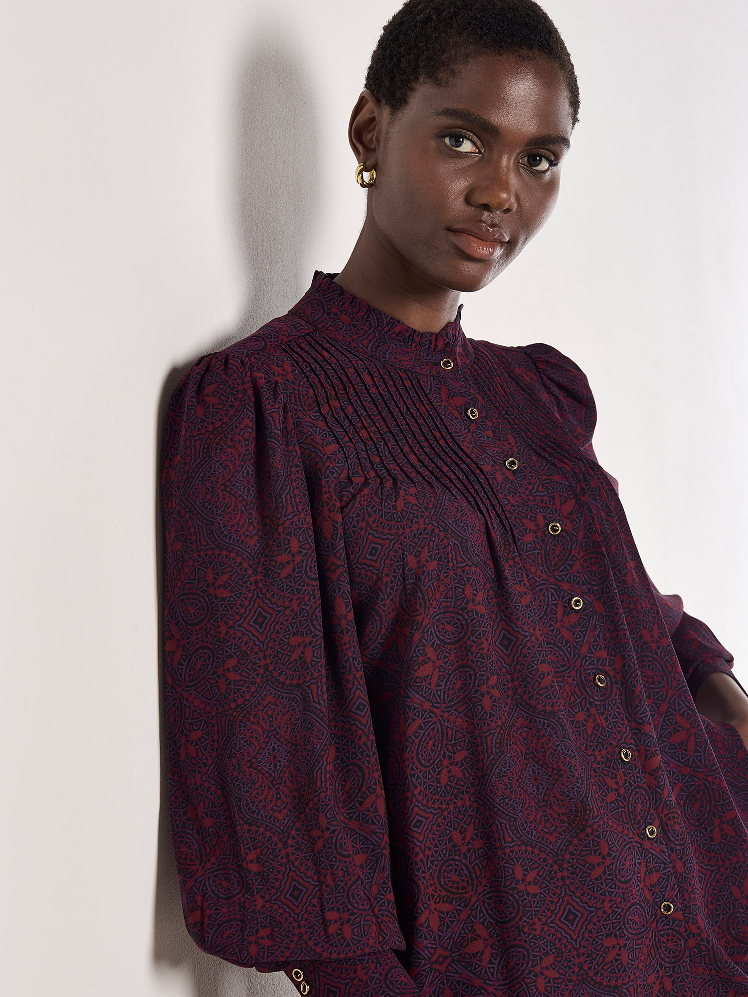 Mosaic Tile Print Blouse main image 1