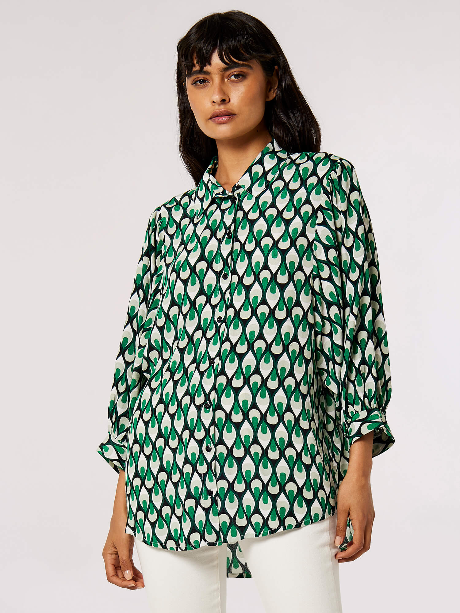 Geometric Teardrop Shirt Apricot Clothing