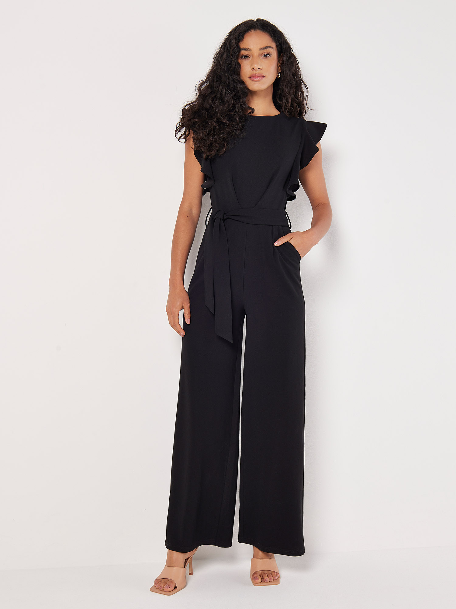 Curensology Cotton Ruffle Jumpsuit ブラック 5051839897502_1.jpg