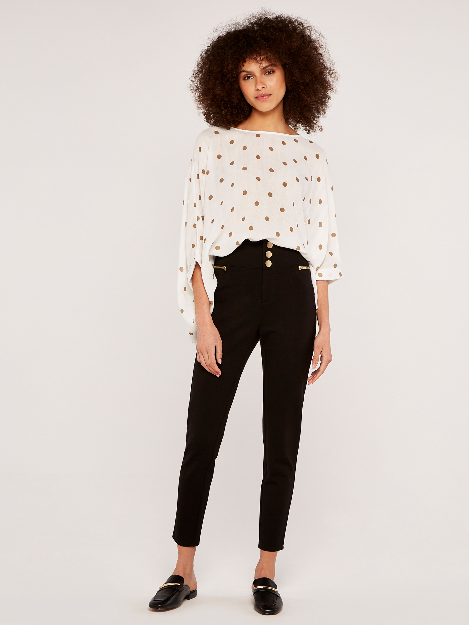 Ponte Button Trousers | Apricot Clothing