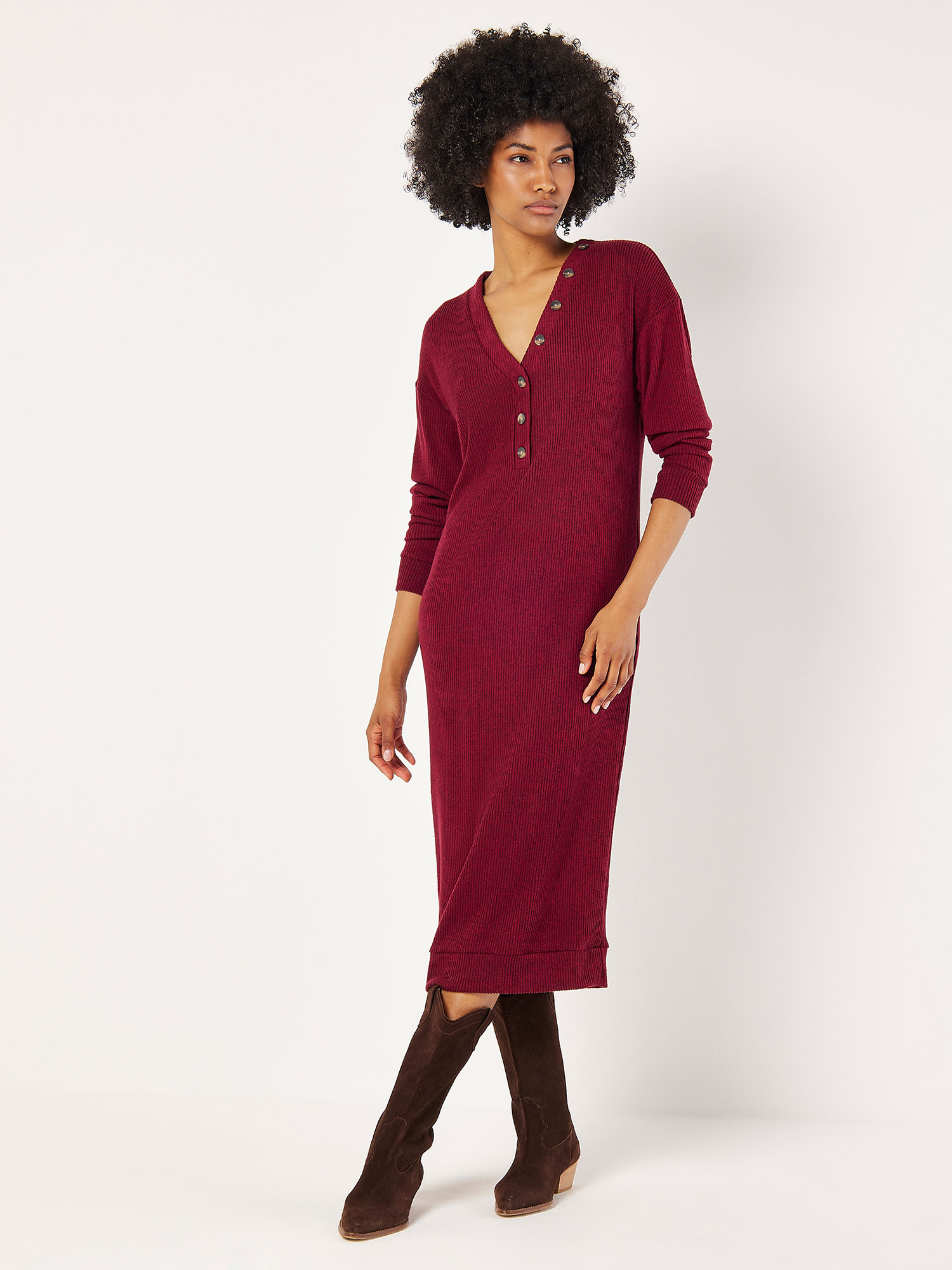 Apricot Cut Out Midi Dress