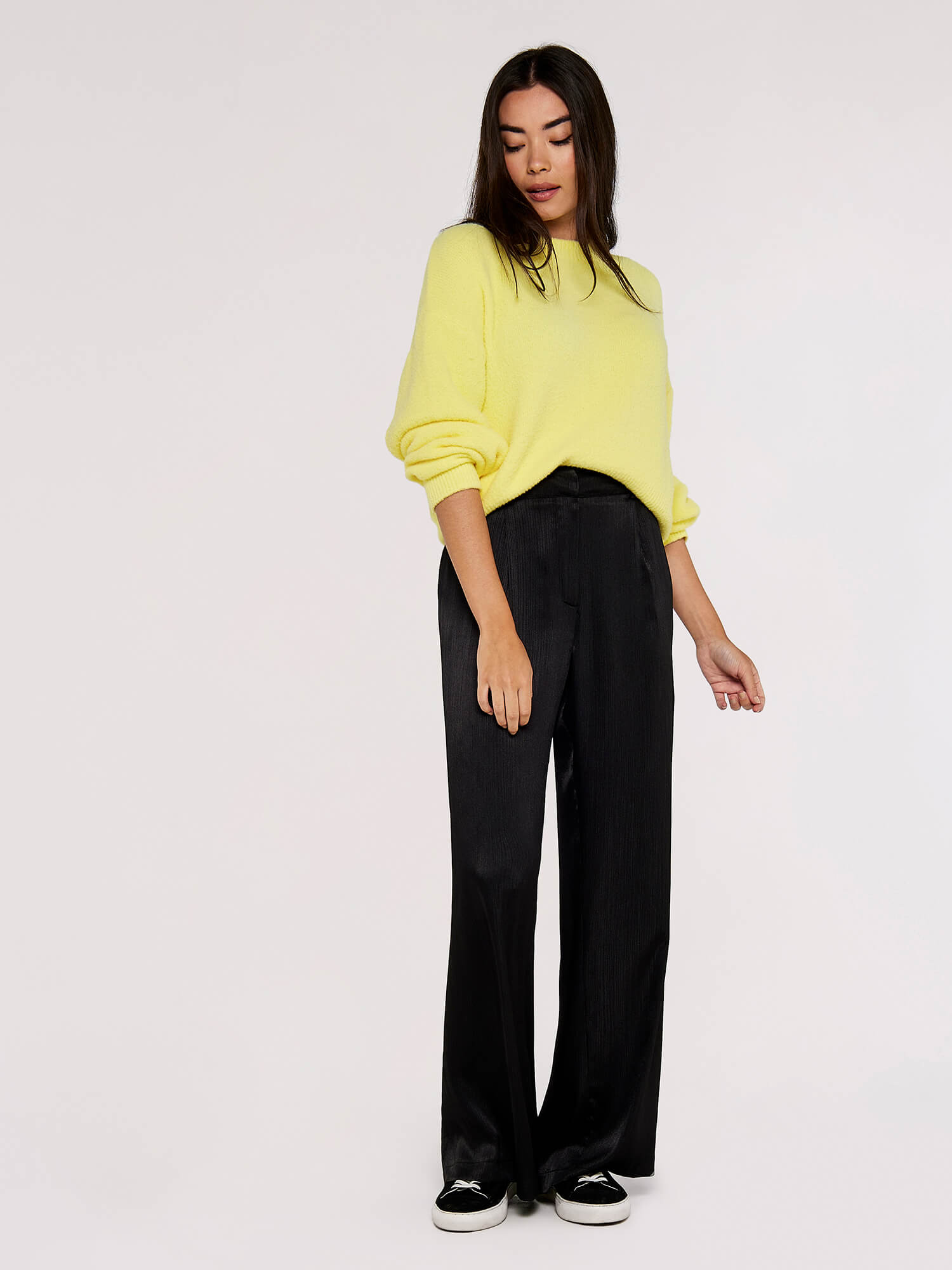Wide Leg Trouser Apricot Clothing