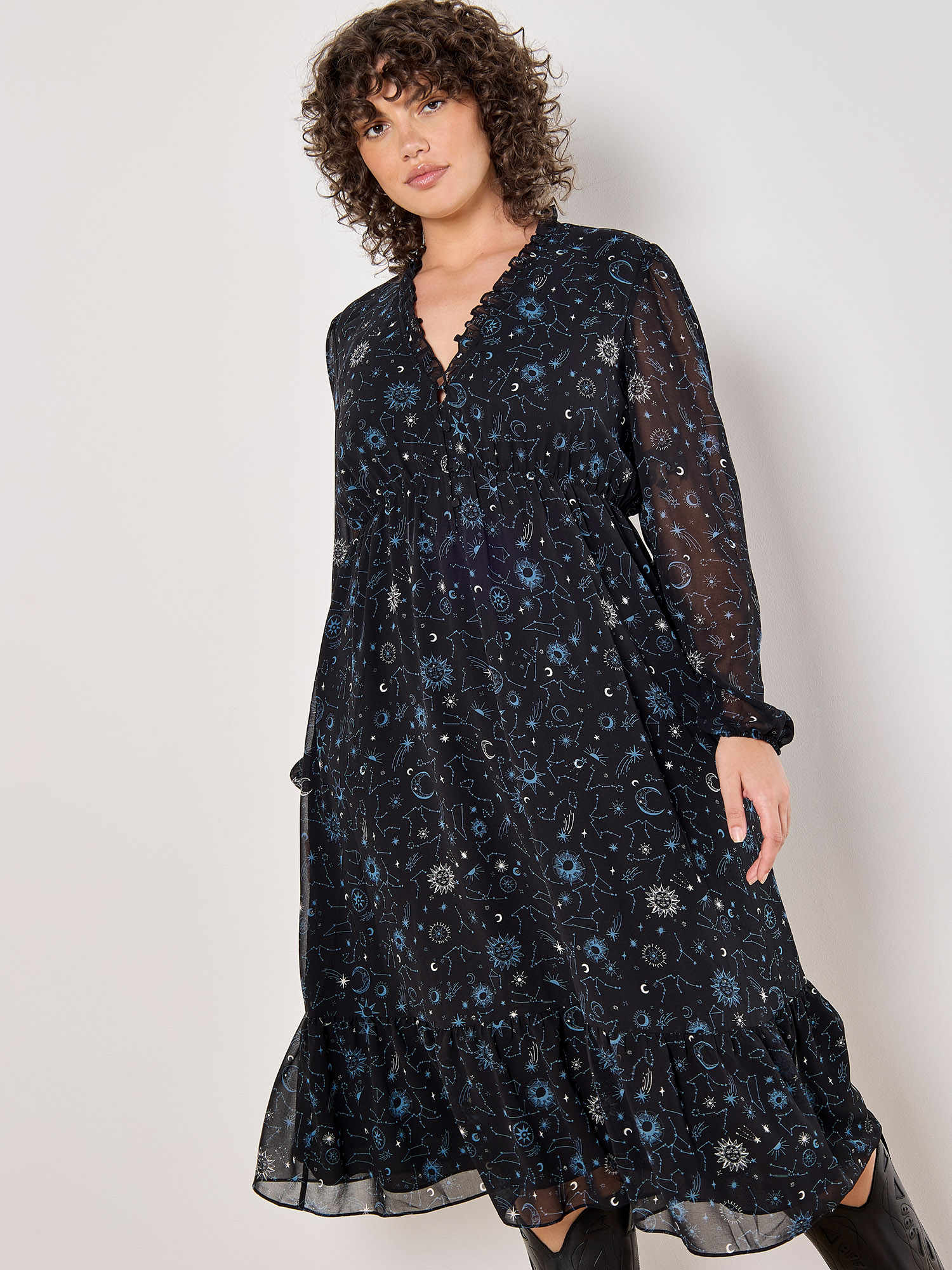 F471TCFUFU060606-1120CM F471TCFUFU0606061120CM パーカー・ハネフィン日本(株) Parker グローバルコアホース HD店 Floral Print V-Neck Button Detail Tunic Top