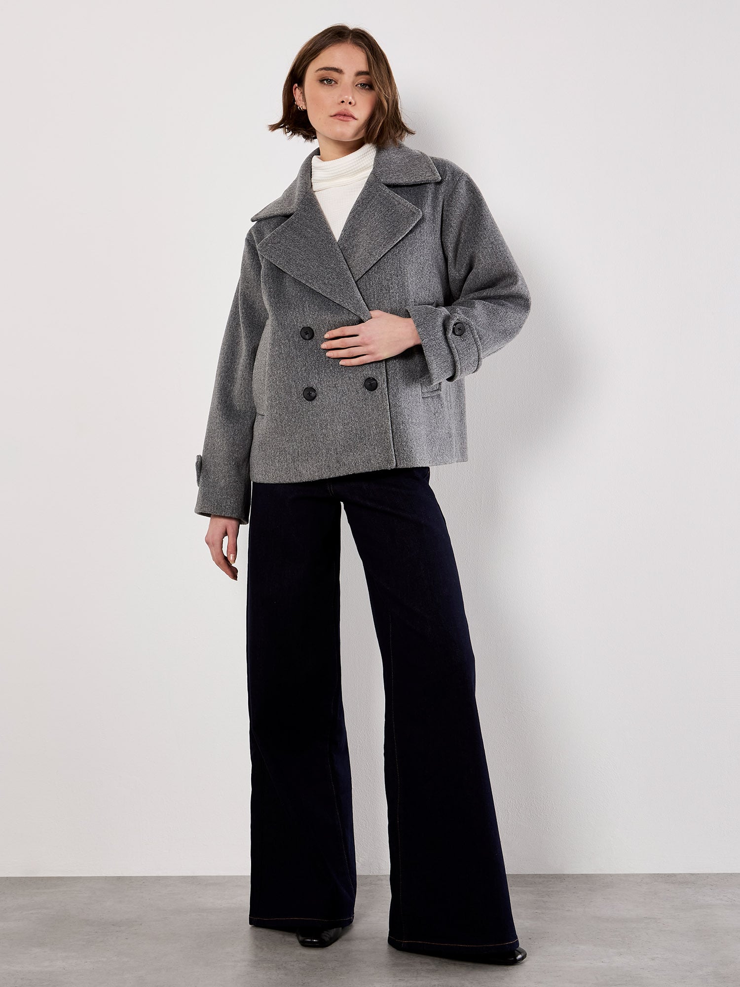 Tailored Short Peacoat Jacket | Apricot Clothing
