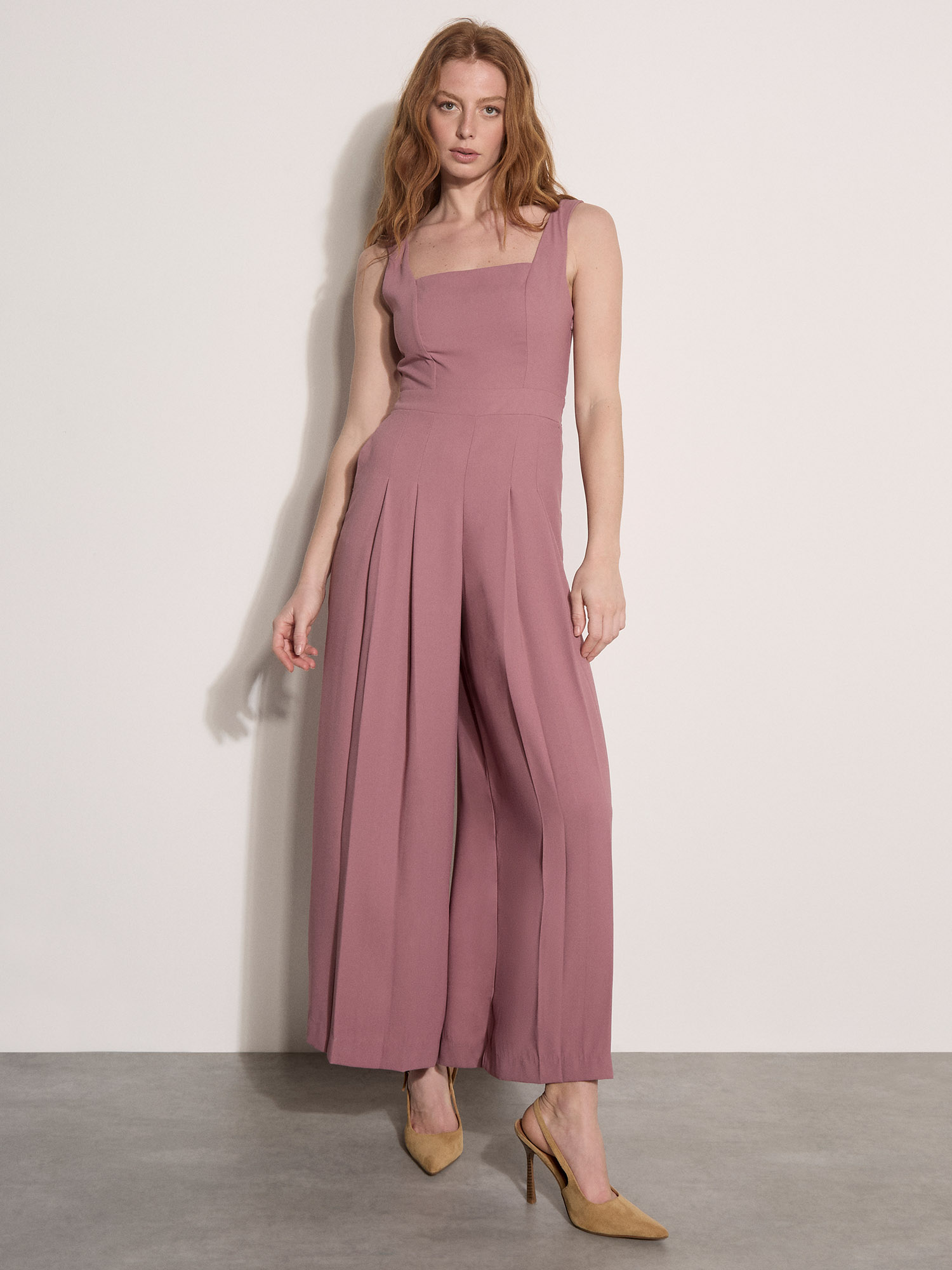 Crepe Wide-Leg Jumpsuit | Apricot Clothing
