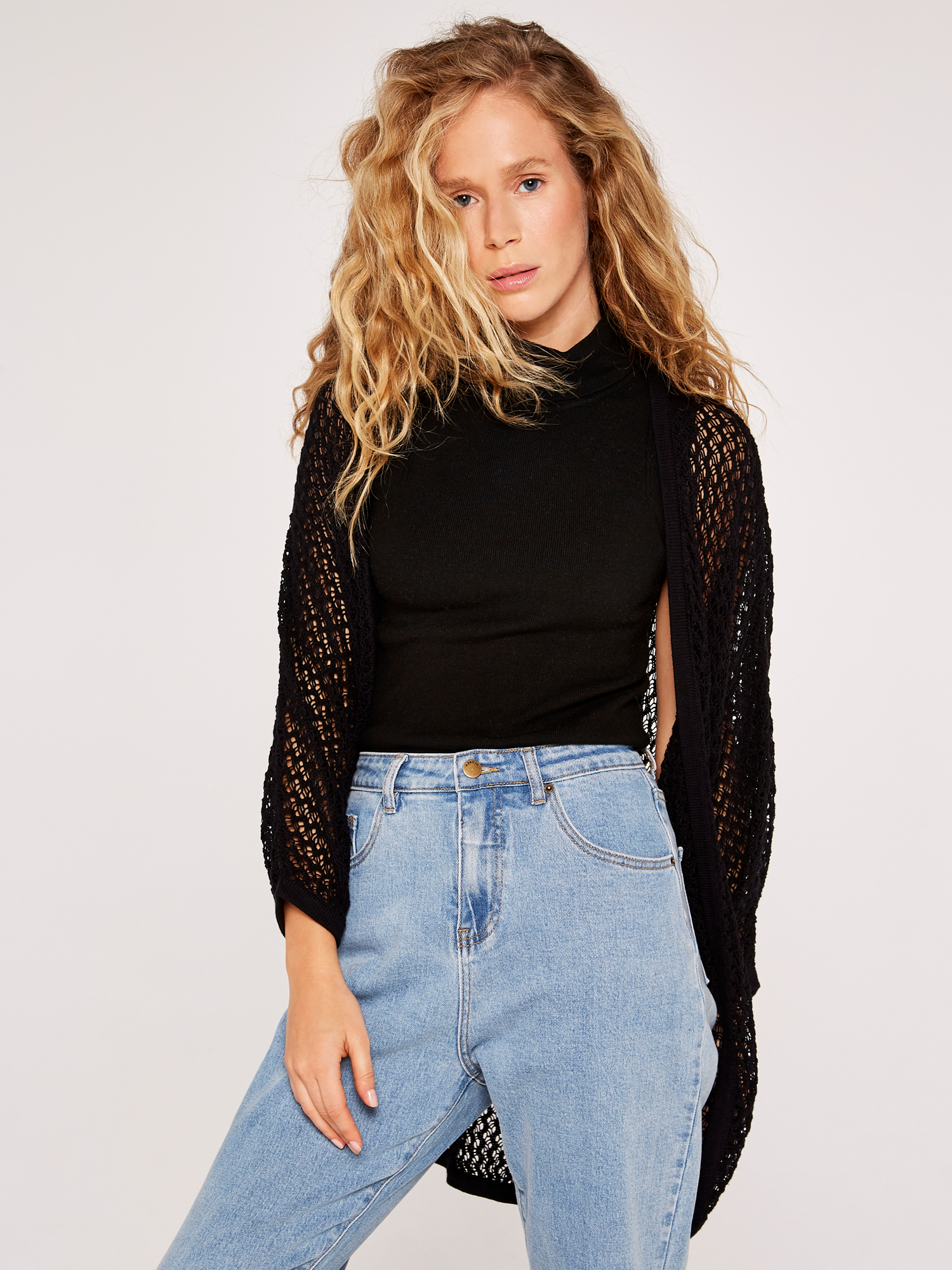 Wavy Cocoon Cardigan | Apricot UK