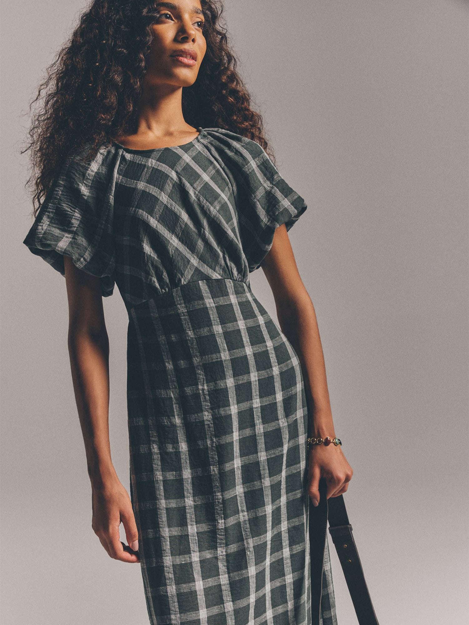 Check Print Midaxi Dress | Apricot Clothing